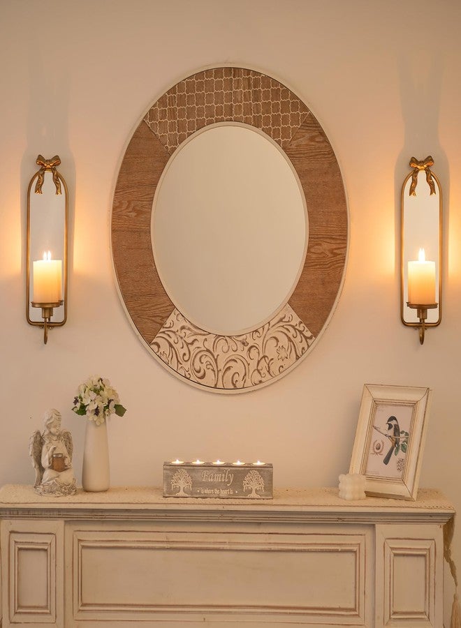 Walasis Gold Candle Sconces Wall Decor: Modern Decorative Wall Candle Holder Set of Two for Bedroom - Vintage French Metal Candle Sconces Beside Fireplace TV - Image 3