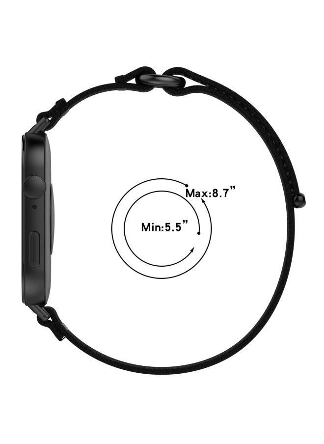 Generic For HuaweiWatch Fit3 Wild Trail Strap For HuaweiFit3 Alpine Loop Woven Cloth Sports Casual Wristband-Color:Black With Gray  - Image 5