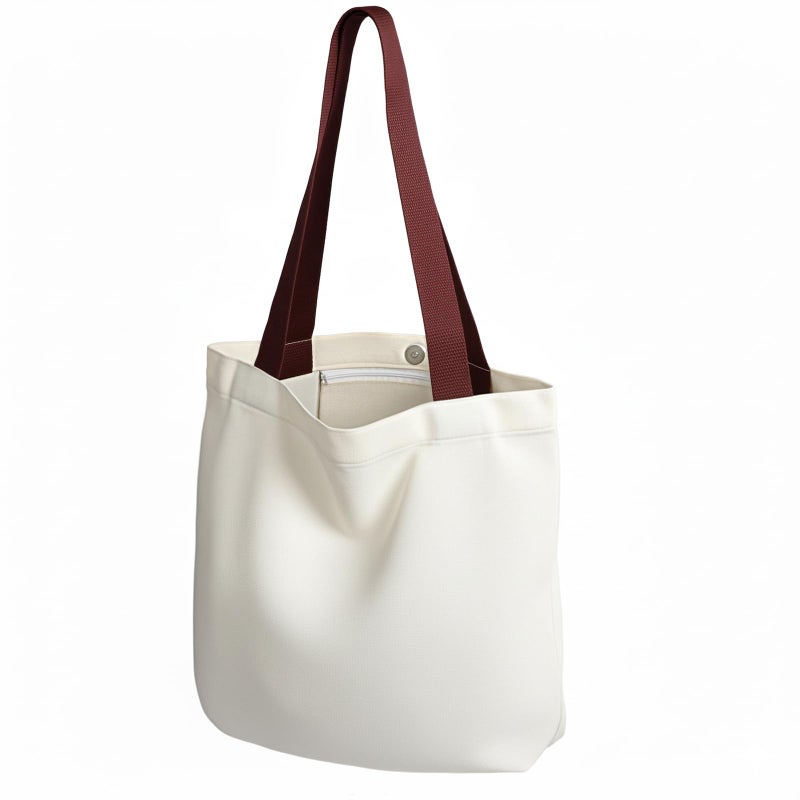 MOLOVA 1 Pack Available Premium Canvas Reusable Tote Gift Bags,Made of Natural Canvas with Handle,Work,DIY,Shopping(Brown) - Image 1