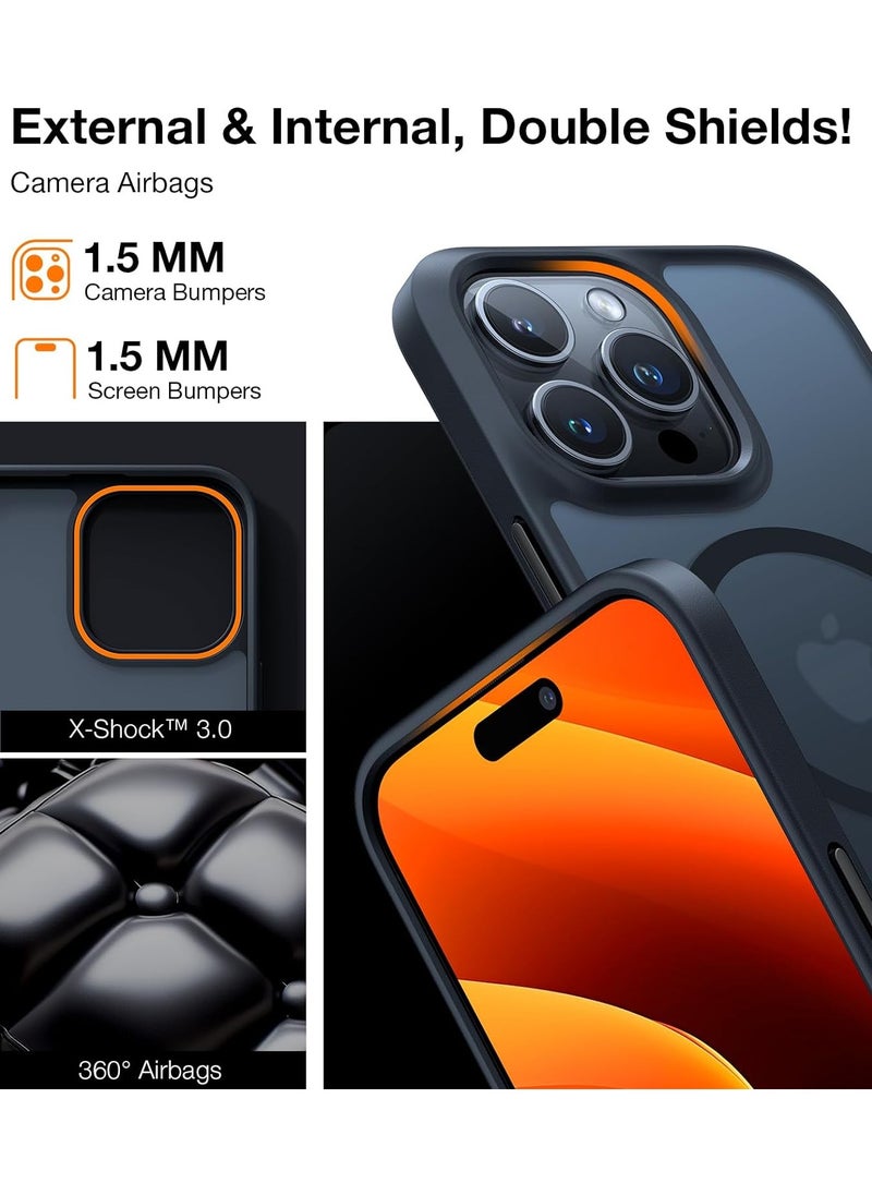 TORRAS - Magnetic Shockproof Compatible with iPhone 15 Pro Case, [Mil-Grade Drop Tested] [Compatible with MagSafe] Translucent Slim Protective, PC & TPU, Anti-Fingerprint Guardian Mag 2023, Black - Image 1
