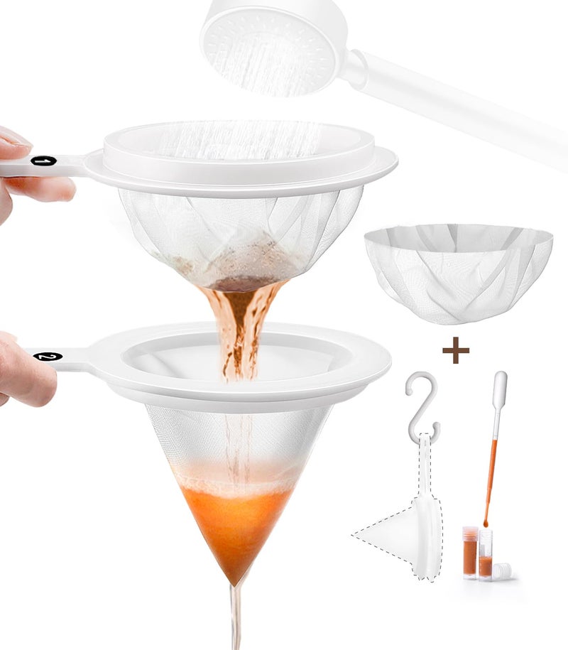 Clscea Baby Brine Shrimp net Sieve 80 Mesh 200 Mesh kit for Brine Shrimp Hatchery, Come with Replacement net and Storage Tubes (7PCS Parts) - Image 1