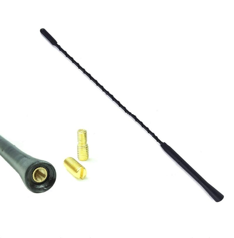 Generic XtremeAuto® Universal Black Large 40cm Car Whip Aerial Antenna FM/AM Radio Reception Includes Adapters  - Image 1
