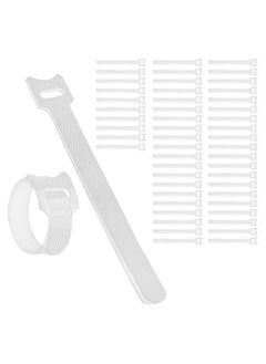 Home Smart Home Smart 50 PCS Reusable Fastening Cable Ties, Microfiber Cloth 6-Inch Hook and Loop Cord  - Image 1