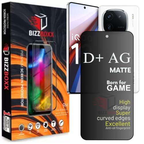 BizzBoxx Compatible with iQOO 12 5G D+ AG Matte Tempered Glass Screen Guard Protector Anti-Fingerprint Gaming Special With Camera Cut (For Iqoo 12)- Pack of 1 - Image 1