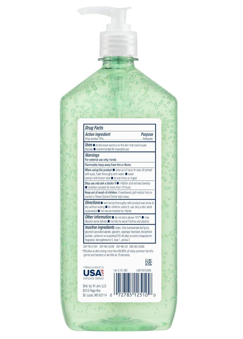 Germx Advanced Hand Sanitizer with Aloe and Vitamin E, 1 Liter (Pack of 4), Less Drying Moisturizing Gel, No Rinse Formula, Pump Bottle - Image 2