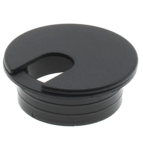 LBTODH 1-1/2 Inch (38 mm) U-Shaped Opening Desk Grommet 2 Pcs ABS Plastic Cable Hole Cover Cable Cord Grommet to Arrange Wires & Cords Through Computer Table/Countertops (Black) - Image 4