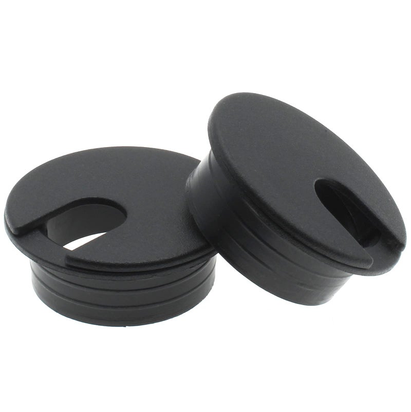 LBTODH 1-1/2 Inch (38 mm) U-Shaped Opening Desk Grommet 2 Pcs ABS Plastic Cable Hole Cover Cable Cord Grommet to Arrange Wires & Cords Through Computer Table/Countertops (Black) - Image 5
