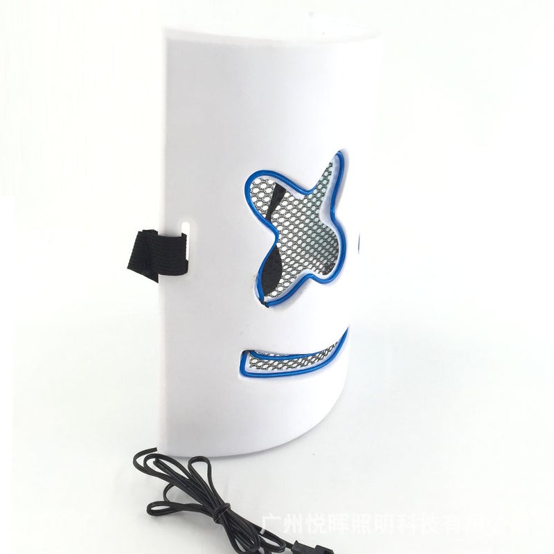 Baoda Electronic Music Festival Marshmallow Dj Headgear Cos Halloween Luminous Mask Led Luminous Marshmallow Headgear - Image 3