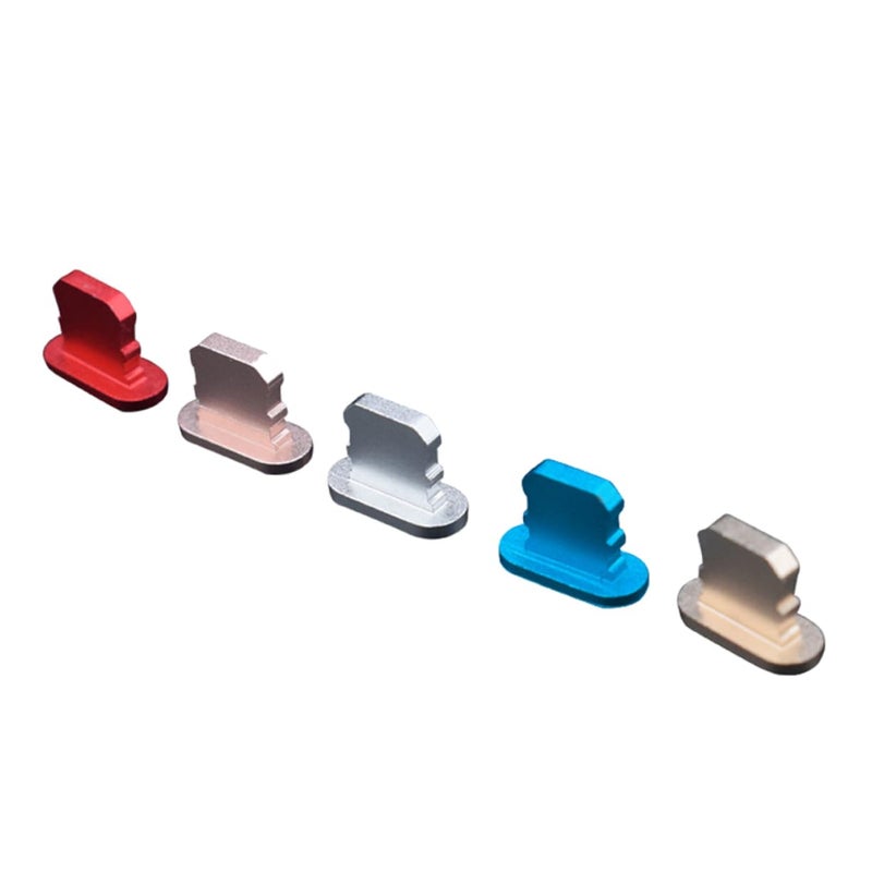 5pcs Metal Phone Port Protector Dust Plug Set for Charger and Audio Jack - Image 2