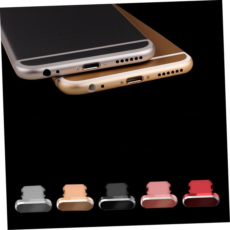 5pcs Metal Phone Port Protector Dust Plug Set for Charger and Audio Jack - Image 5