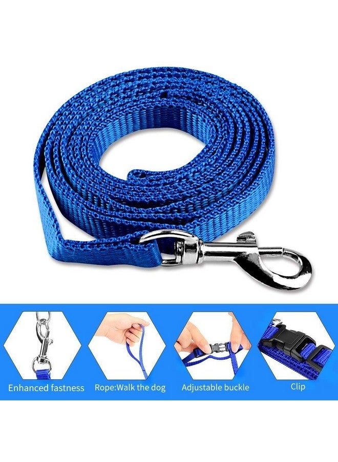 طقم حزام مقود للقطط - حزام مقود من النايلون قابل للتعديل مع مجموعة حزام للمشي مع الحيوانات الأليفة الصغيرة - سادة (أزرق) - Image 4