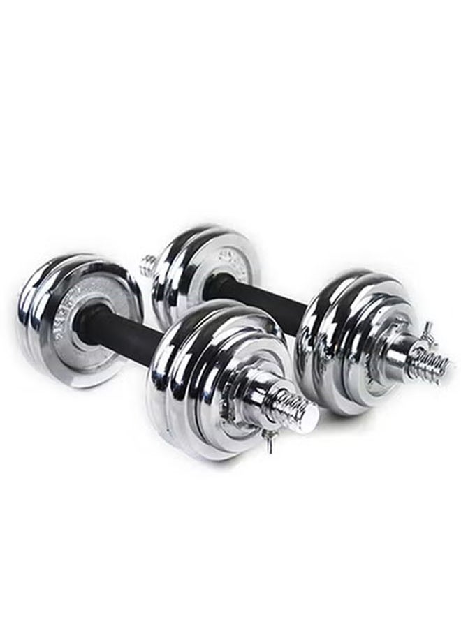 Fitness World Chrome Dumbbell Set with Adjustable Bag 20kg, Adjustable Dumbbell Set, Pair of Lightweight Home Gym Equipment for Women and Men  - Image 2