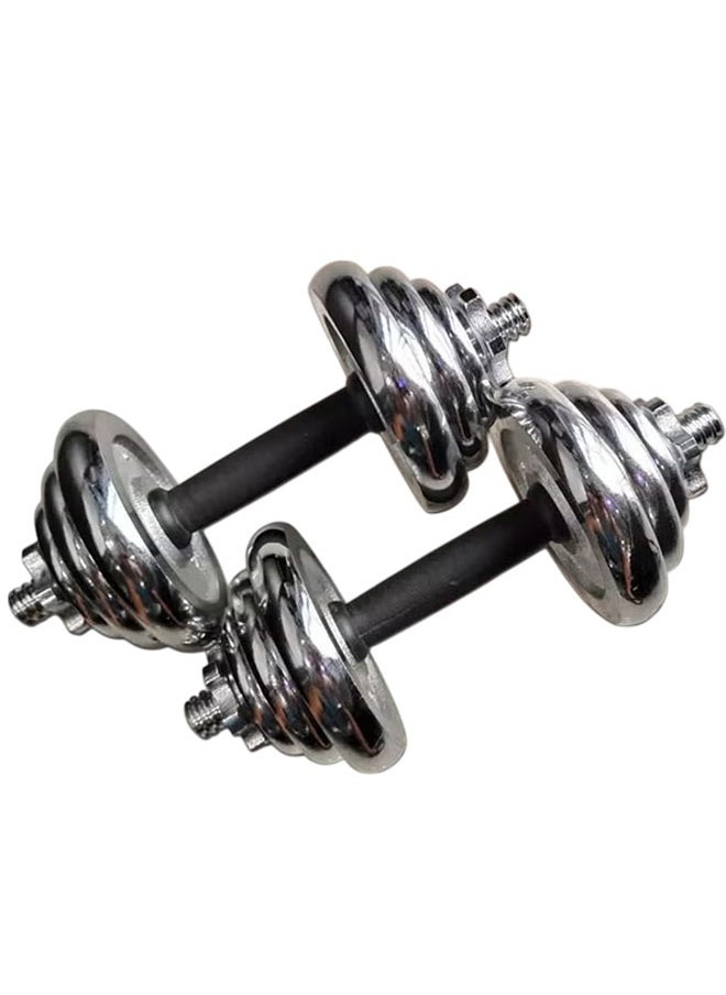 Fitness World Chrome Dumbbell Set with Adjustable Bag 20kg, Adjustable Dumbbell Set, Pair of Lightweight Home Gym Equipment for Women and Men  - Image 5