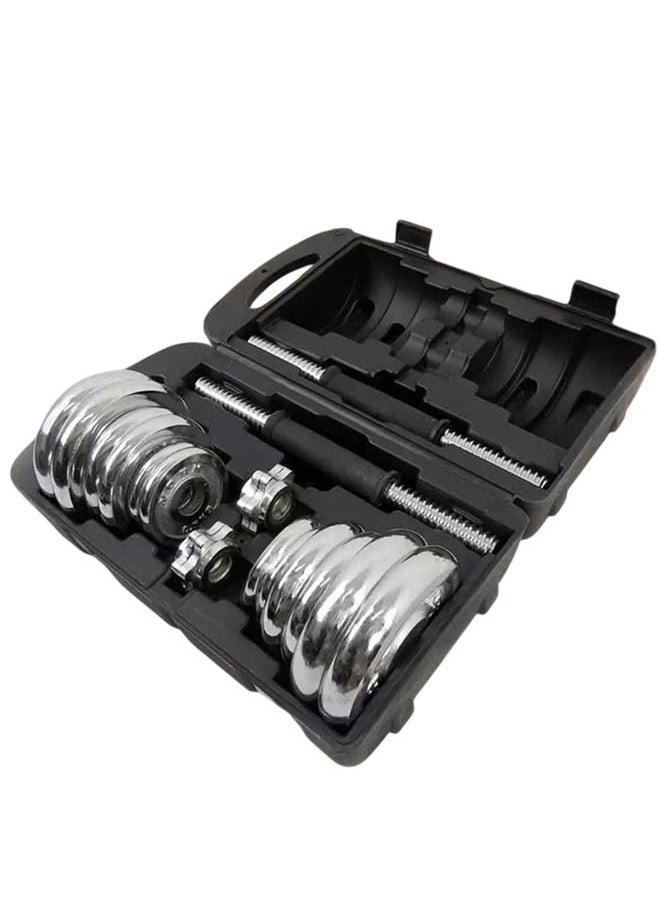 Fitness World Chrome Dumbbell Set with Adjustable Bag 20kg, Adjustable Dumbbell Set, Pair of Lightweight Home Gym Equipment for Women and Men  - Image 4