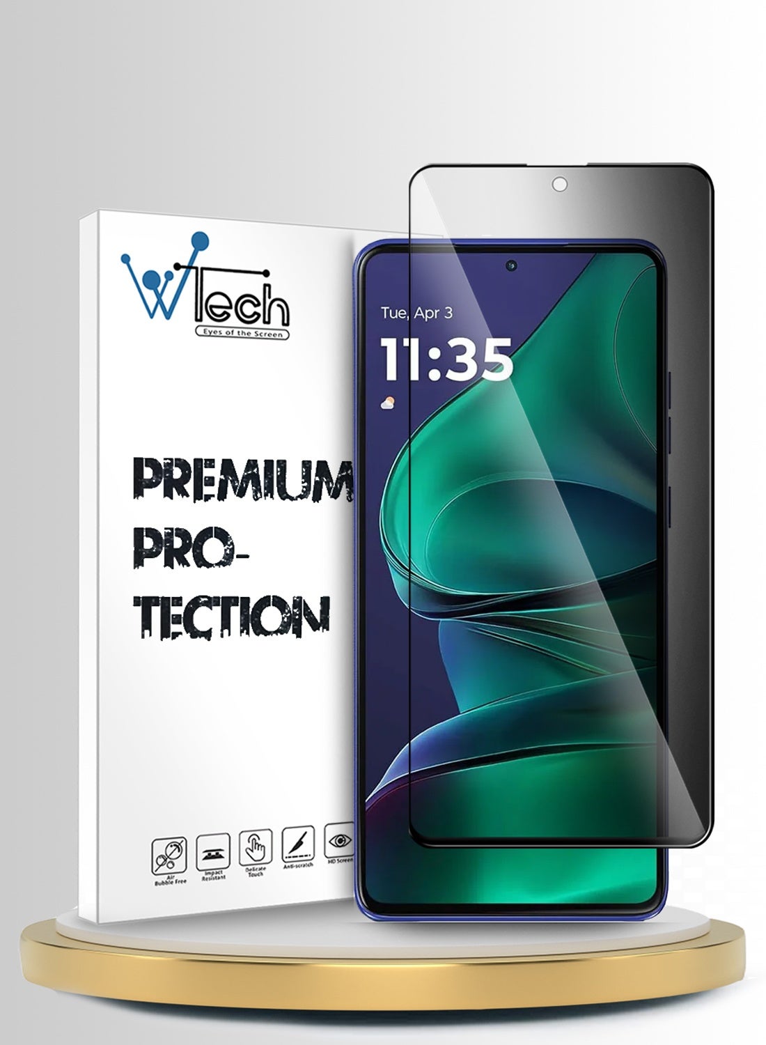 Motorola Edge 60 Stylus 5G 2025 Premium E2E Series Privacy Full Glue Full Cover Tempered Glass Screen Protector (MSGECP) - Clear/Black