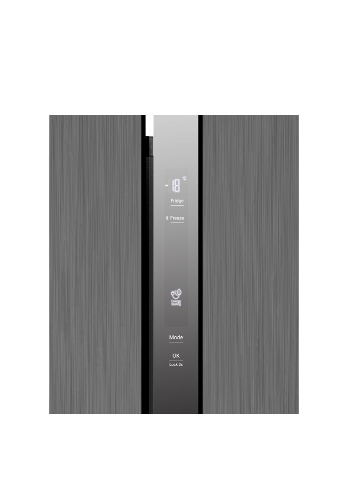 Hitachi Side-by-Side Refrigerator 525L (18.5 Cu.Ft.), Surround Air Cooling, Efficient Inverter Compressor, Dual Sensing Control, Mirror Touch Controller, Inox – HRSN9552DXSA 525 L 950 W HRSN9552DXSA Silver - Image 3