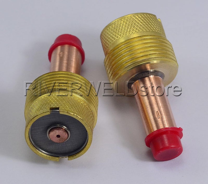 RIVERWELD رؤوس كوليت عدسة الغاز TIG بقطر كبير 45V204 .040" و 1.0mm فتحة لفرن اللحام QQ300 PTA DB SR WP 17 18 26 عبوة من 2 - Image 5