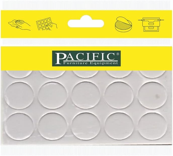 PACIFIC Glass Table Top Bumpers. Non Slip. Self Adhesive Pads Keeps Glass Table Top from Sliding! - Image 1