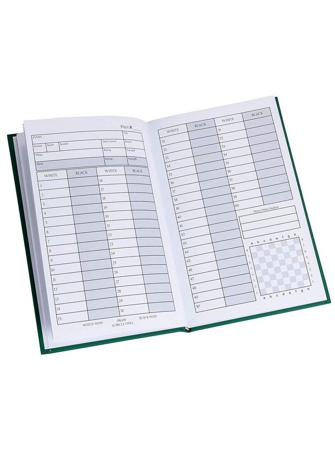 WE Games Hardcover Chess Notation Scorebook Green - Image 5