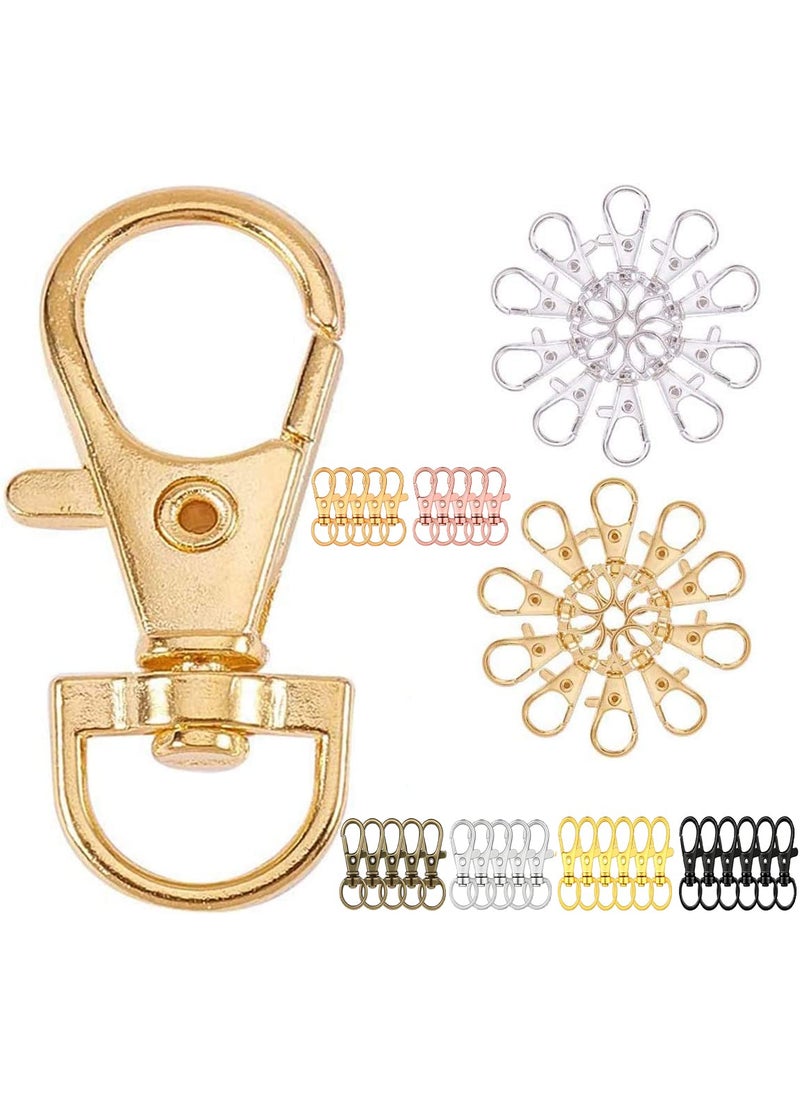 DIY Crafts DIY Crafts 2 Pcs, Gold, Qty 2 Pcs, Swivel Lobster Claw Clasp Snap Hook Metal Lobster Claw Clasps Lanyards Trigger Snap Hooks Strap for Keychain Key Ring Bags Jewe(2 Pcs, Gold)  - Image 1