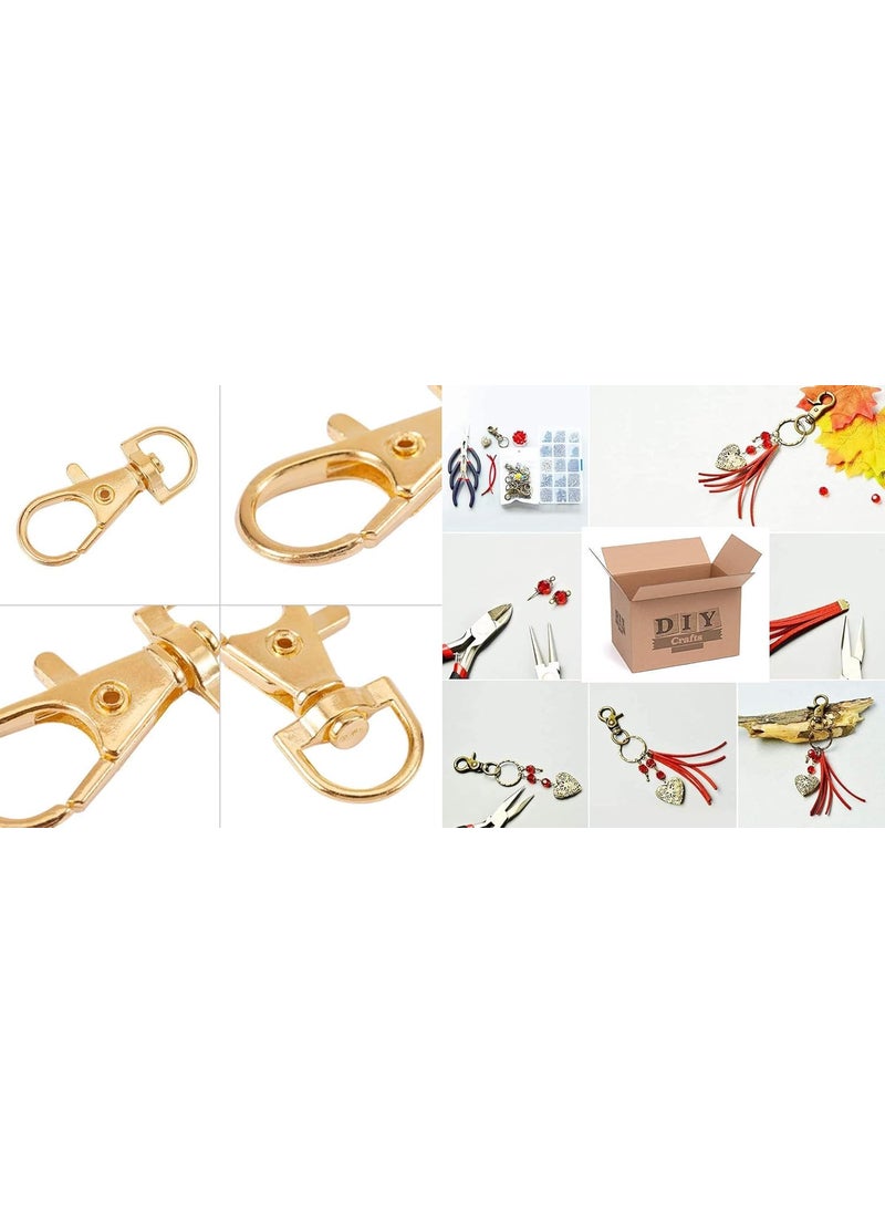 DIY Crafts DIY Crafts 2 Pcs, Gold, Qty 2 Pcs, Swivel Lobster Claw Clasp Snap Hook Metal Lobster Claw Clasps Lanyards Trigger Snap Hooks Strap for Keychain Key Ring Bags Jewe(2 Pcs, Gold)  - Image 2