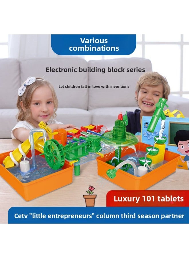 Electrical Kid Hydro-powered Automatic Fountain Blowing Bubble Machine Stone Mill Water Wheel Stem Scientific Experiment Toy Set-Specifications:Hydrodynamic Primary Edition  - Image 5