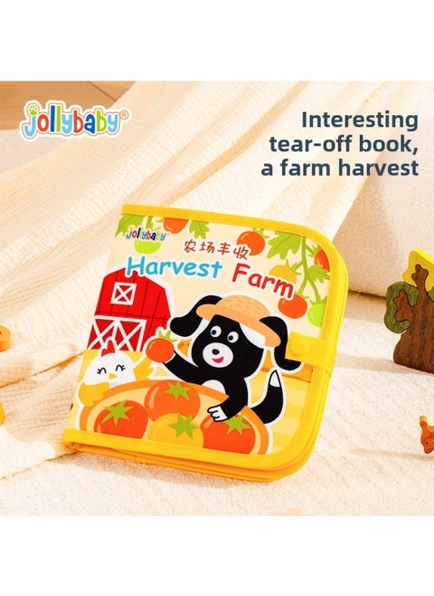 Tear Book Baby Tear Not To Rot Can Bite Cloth Book Hook And Loop Hand Tear Book Quiet Book 0-1 Year Old Early Education Toy June-Color:J Tear-off Book—farm Harvest