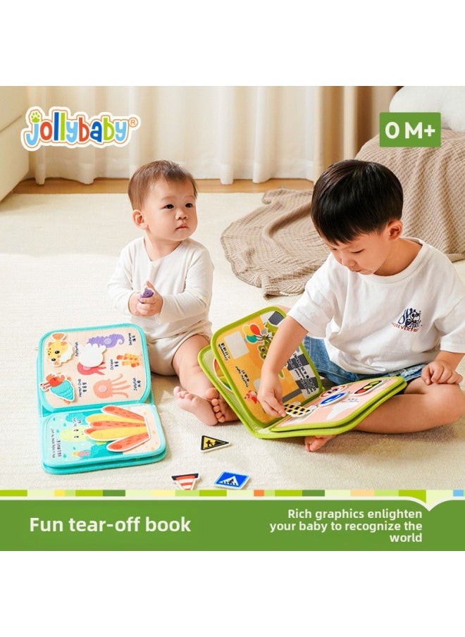 Tear Book Baby Tear Not To Rot Can Bite Cloth Book Hook And Loop Hand Tear Book Quiet Book 0-1 Year Old Early Education Toy June-Color:J Tear-off Book—farm Harvest