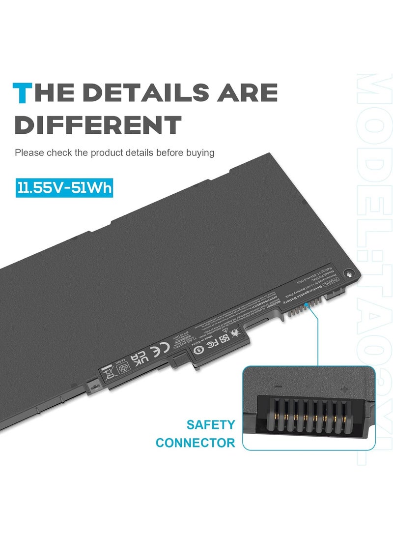 11.55V 51Wh Laptop Battery – Compatible with HP EliteBook 840 G2/G4, 850 G3/G4, 745 G3, 755 G4 – TA03XL 3-Cell Li-ion + Tools  - Image 3