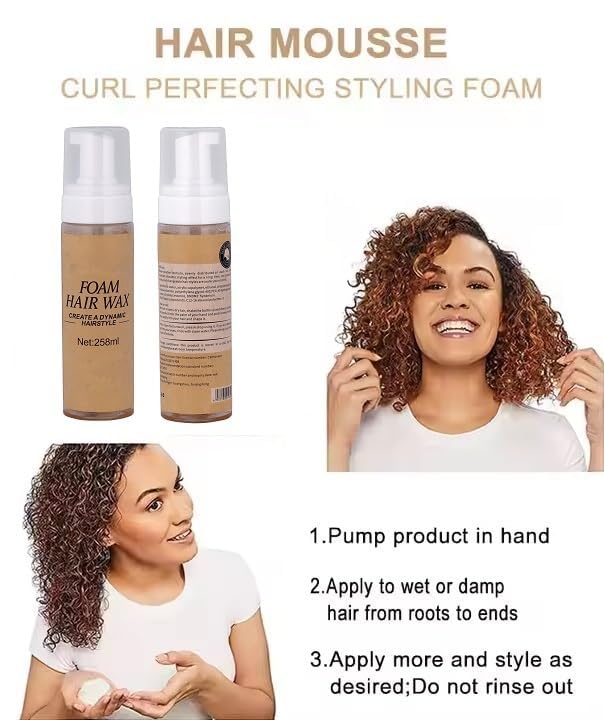 CLEGERZ Strong Fast Styling Curly Hair Mousse Curl Foaming for menwomen Natural Longlasting Professional Antifrizzcurlydryfine Hair mousse foam Silicone - Image 4