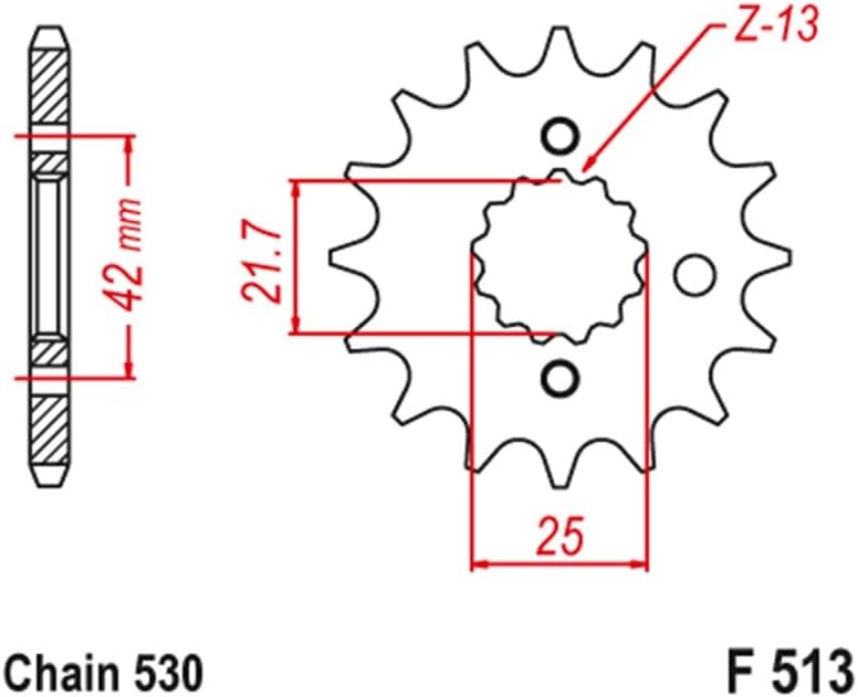 QASULER 530 Motorcycle Front Sprocket 14T - Image 2