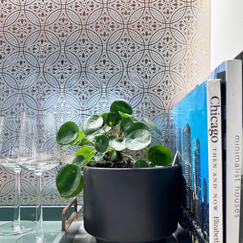 Main Street 24-Pack of 8 x 8" Wallpaper Tiles Peel and Stick Metallic Gold Pastel Painted Design. Kitchen Backsplash, Renter Friendly, Paper Tile in Self Stick for Your Home and DIY Project - Image 5