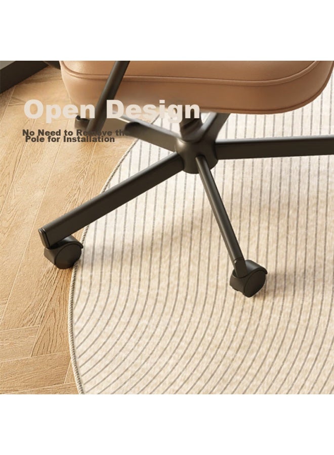 Yishang Round Carpet Chair Mat, Gaming Computer Chair Foot Pad, Home Study Rocking Chair Wooden Floor Protection Mat - Image 4