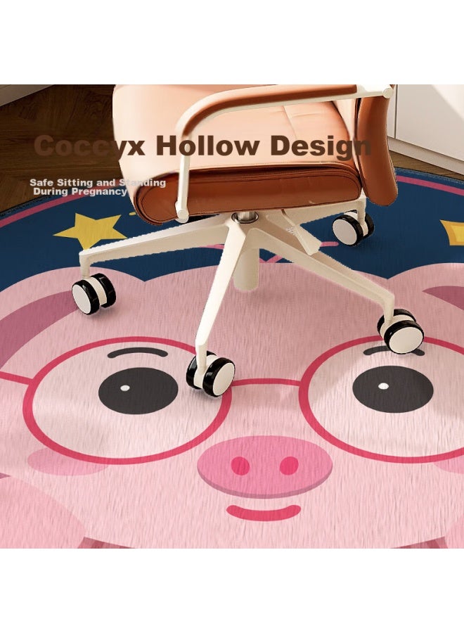 Yishang Round Carpet Chair Mat, Gaming Computer Chair Foot Pad, Home Study Rocking Chair Wooden Floor Protection Mat - Image 3