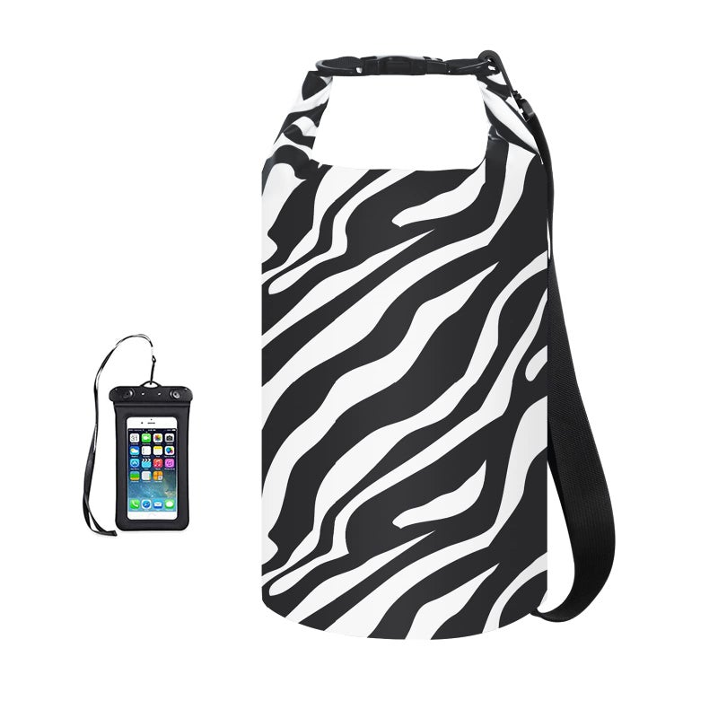 OMGear Waterproof Dry Bag Backpack Waterproof Phone Pouch 40L30L20L10L5L Floating Dry Sack for Kayaking Boating Sailing Canoeing Rafting Hiking Camping Outdoors Activities Zebra10L - Image 2
