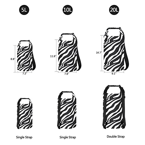 OMGear Waterproof Dry Bag Backpack Waterproof Phone Pouch 40L30L20L10L5L Floating Dry Sack for Kayaking Boating Sailing Canoeing Rafting Hiking Camping Outdoors Activities Zebra10L - Image 3
