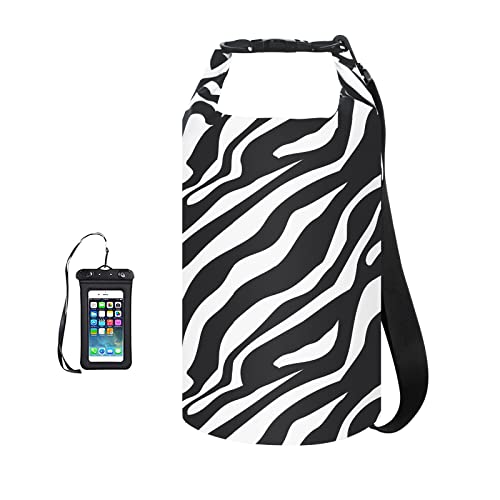 OMGear Waterproof Dry Bag Backpack Waterproof Phone Pouch 40L30L20L10L5L Floating Dry Sack for Kayaking Boating Sailing Canoeing Rafting Hiking Camping Outdoors Activities Zebra10L - Image 1