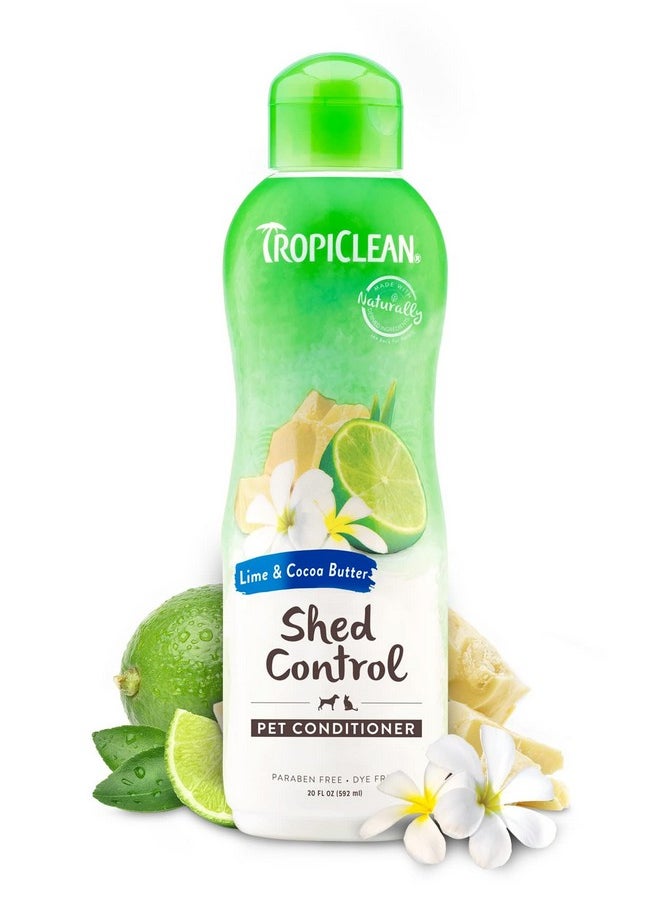 TropiClean TropiClean Lime & Cocoa Butter Shedding Control Dog Conditioner| Pet Conditioner Derived from Natural Ingredients | Cat Friendly | Made in USA | 20 oz  - Image 1