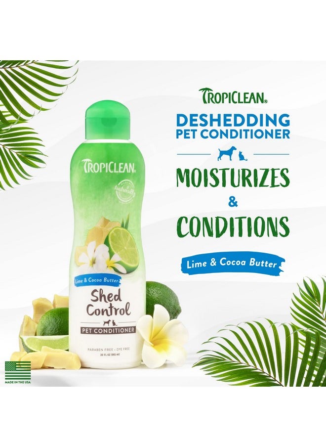 TropiClean TropiClean Lime & Cocoa Butter Shedding Control Dog Conditioner| Pet Conditioner Derived from Natural Ingredients | Cat Friendly | Made in USA | 20 oz  - Image 2
