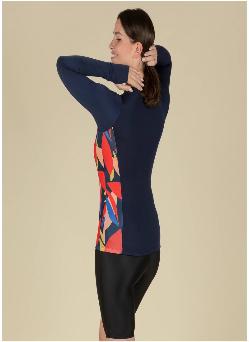 NABAIJI NABAIJI by DECATHLON, Women Swimming Top Una Pyva Comfortable & Lightweight Navy  - Image 3