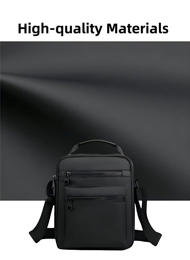 حقيبة كروس بودي سوداء من النايلون للرجال، حقيبة كتف متعددة الجيوب للأولاد، حقيبة جانبية، حقيبة حمل، حقيبة يومية للتنقل/الجامعة/التسوق/المشي لمسافات طويلة/السفر، حقيبة يد، حقيبة كلاتش، حقيبة رجالية للمراهقين/الطلاب - Image 4