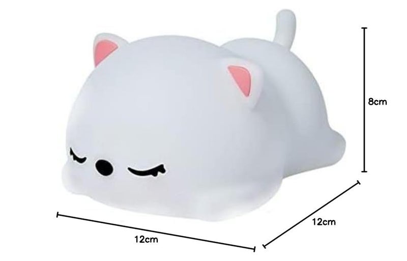 Parssufy Night Lamp, Cat Lamp, Cat Light Lamp, Cat Touch Silicone Lamp, 7 Colour Changing Light for Kids Bedroom, USB Rechargeable (Cat Light lamp), LED, Multicolor - Image 5