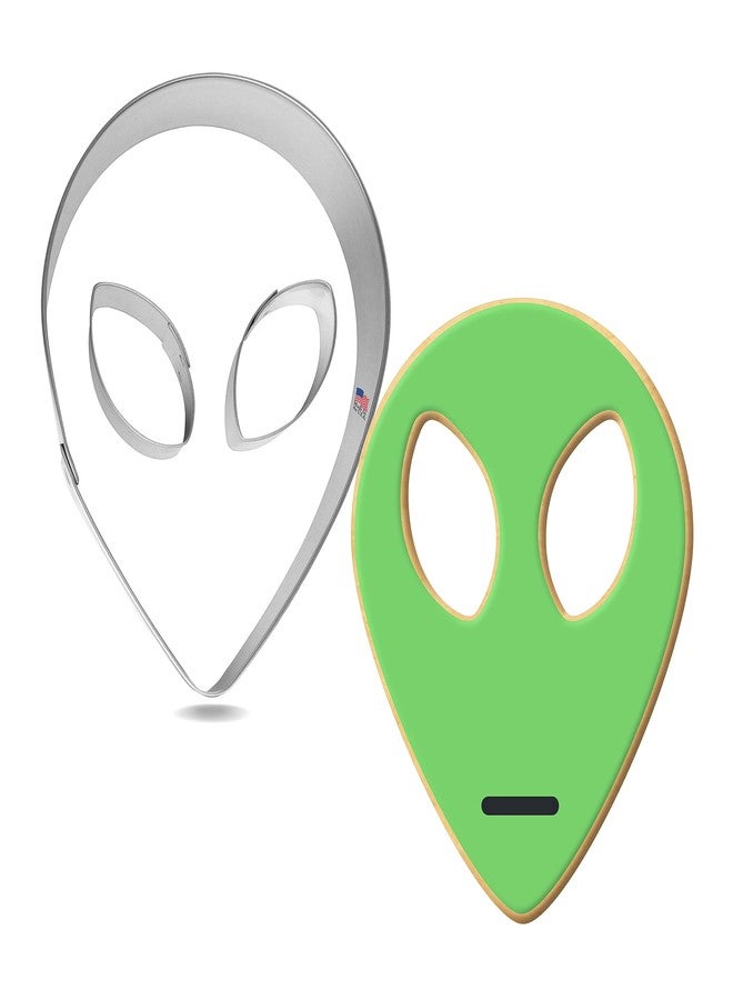 Foose Alien Head With Eyes Cookie Cutter 3 Pc Set B1245 - Foose Cookie Cutters - USA Tin Plated Steel - Image 1