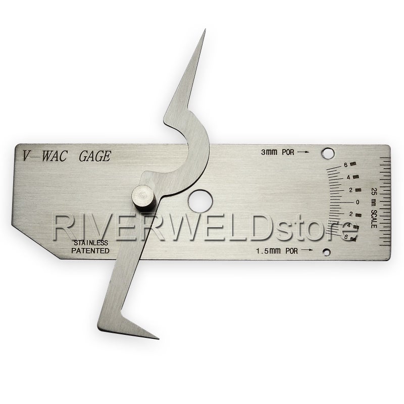 RIVERWELD V-WAC Single Weld Gage Welding Inspection Thread Gauge Metric Stainless Steel Checks Undercut Crown Height Porosity Pits - Image 3