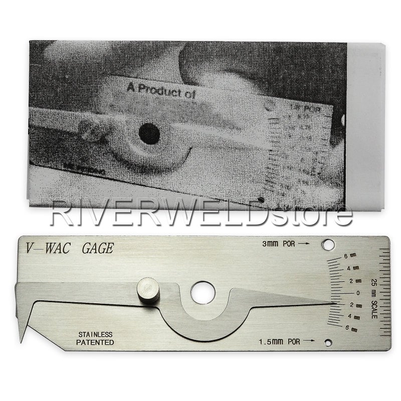 RIVERWELD V-WAC Single Weld Gage Welding Inspection Thread Gauge Metric Stainless Steel Checks Undercut Crown Height Porosity Pits - Image 5