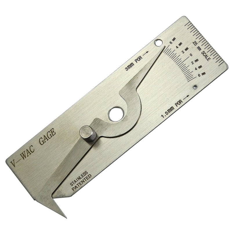 RIVERWELD V-WAC Single Weld Gage Welding Inspection Thread Gauge Metric Stainless Steel Checks Undercut Crown Height Porosity Pits - Image 1