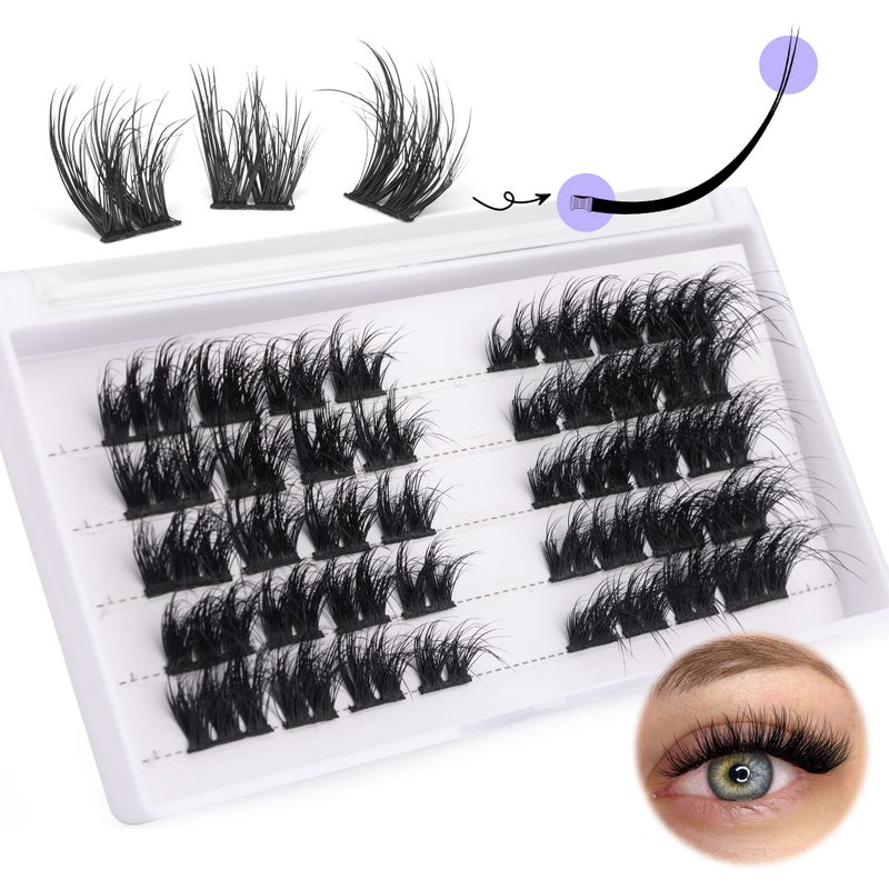 Alice Cluster Lashes Wispy Eyelash Extensions 3D Flat DIY Flat Lash Clusters Individual Faux Mink Lashes False Eyelashes Pack by ALICE