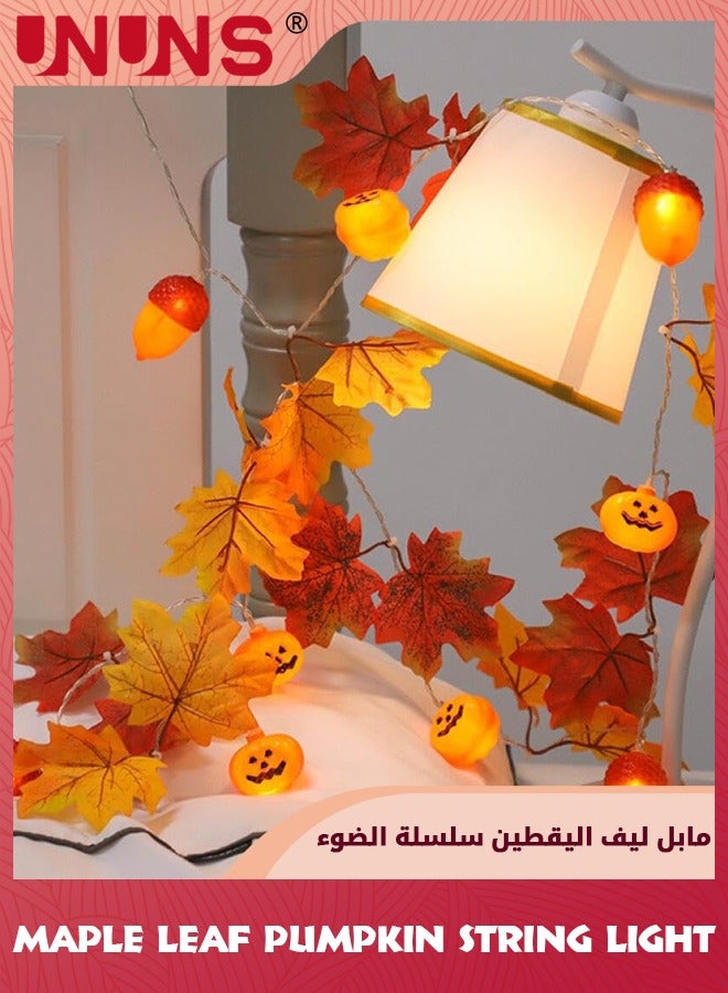 UNUNS Maple Leaf String Light,Maple Leaves Fairy Lights,2 Meter 10 LED Fall Decor Lights With 2 Modes,Battery Operated,Thanksgiving  Autumn Harvest Garden Home Room Light - Image 4