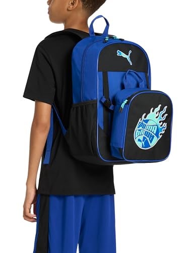 PUMA Unisex Kid's Colony Lunch Kit & Backpack Combo, Black/Metallic Silver, Medium - Image 5