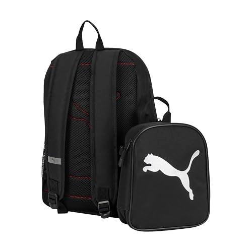 PUMA Unisex Kid's Colony Lunch Kit & Backpack Combo, Black/Metallic Silver, Medium - Image 3